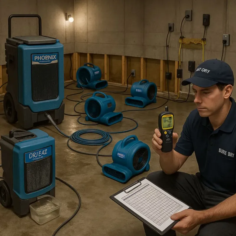 Structural Drying and Dehumidification process in Piggott, AR